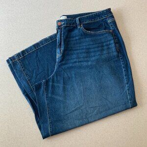 Lane Bryant NWOT Medium Wash Wide Leg Crop Jeans Women Size 24